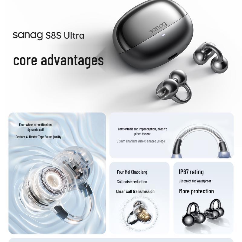 Siena S8S Ultra Open-Ear Bluetooth AI Translator Ear Clip Headset