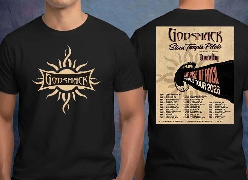 Godsmack The Rise Of Rock World Tour 2026 Schedule Two Sided Unisex T-Shirt Unisex T-Shirt S