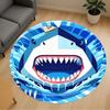 1PC Shark Teeth Water Round Chair Mat Area Rug - Non-Slip, Floor Mat for Office, Bedroom, and Indoor Decor -Gift D1127186