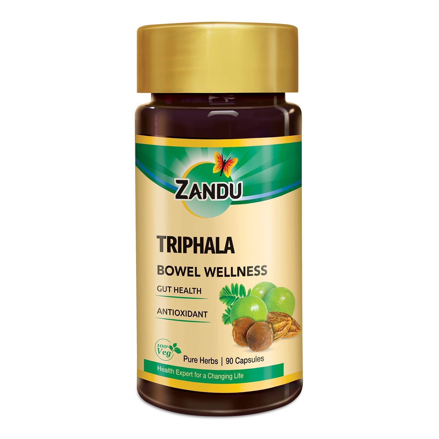 

Zandu Triphala Capsules 90 Veg | Digestive Support, Bowel Wellness, Gut Health, Immunity Booster, Antioxidant Benefits