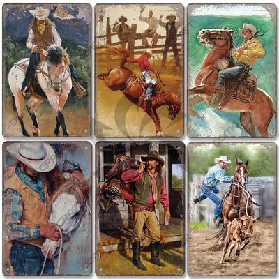 Western Cowboys Vintage Poster Metal Tin Signs Lone Ranger Horse Retro Metal Plate Wall Decor dla Jockey Club Pub Man Cave