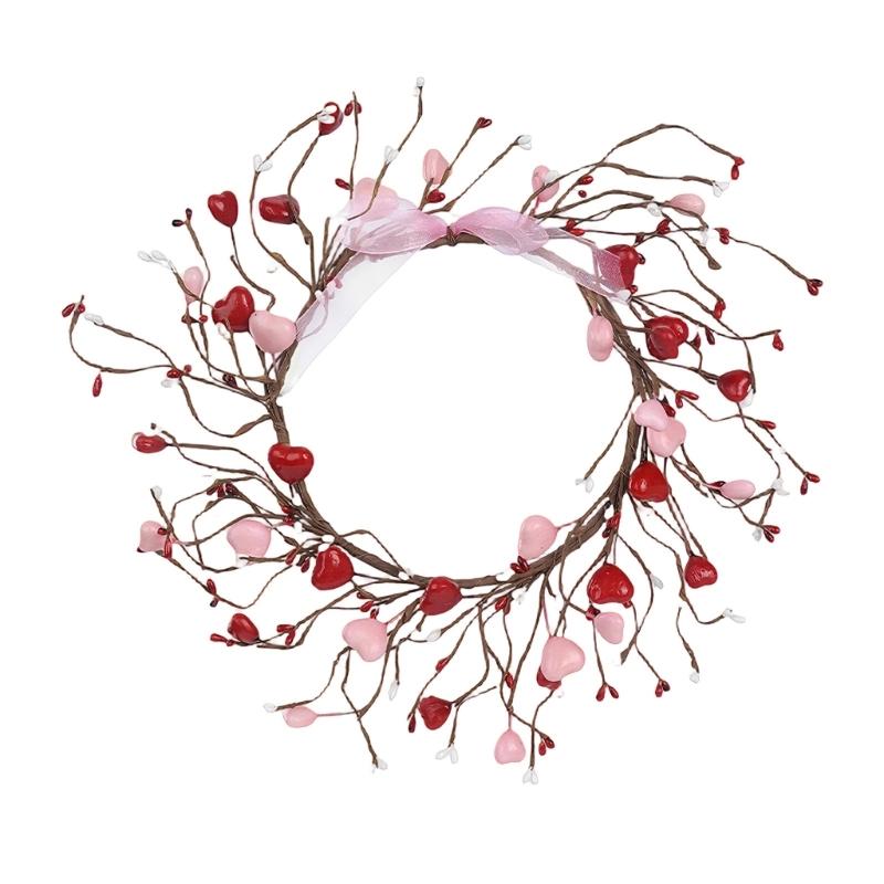 Artificial Heart Berries Wreath For Valentines's Day Decoration Decorative Garland Wedding Window Table Centerpieces