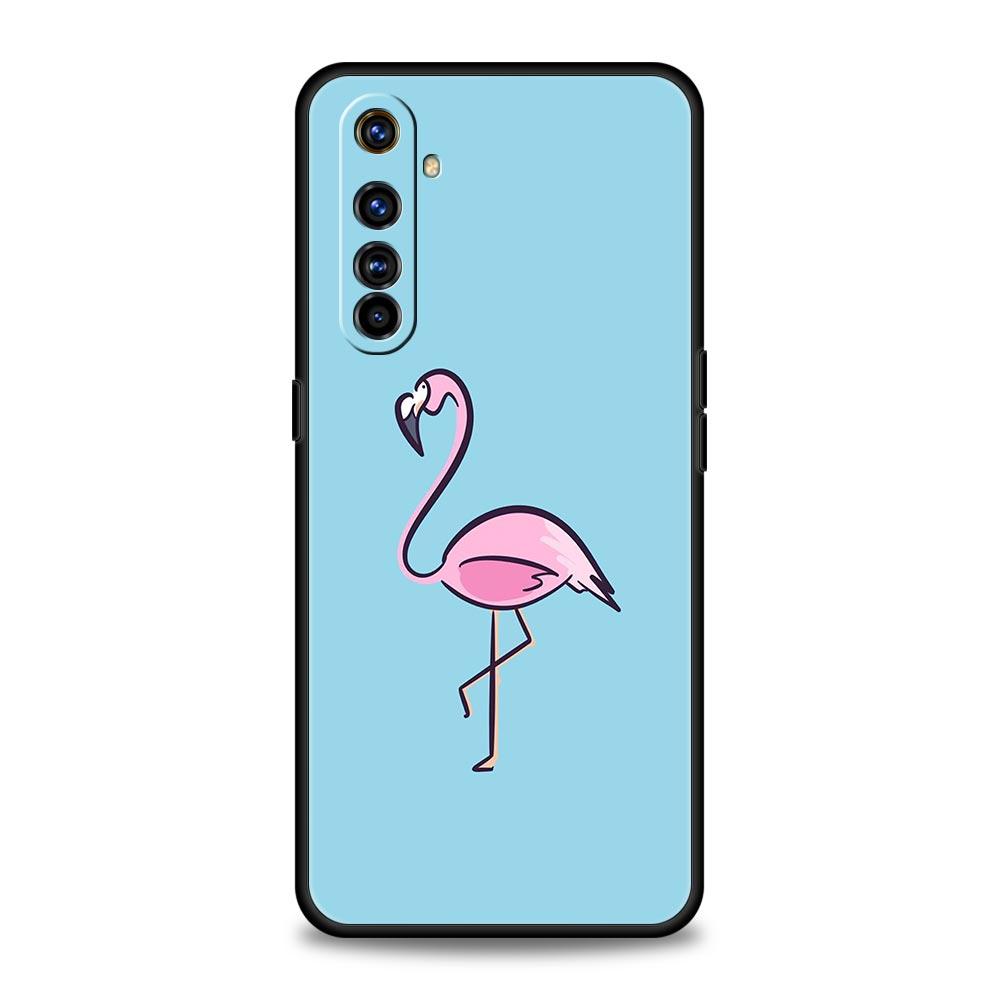 

Розово-красный чехол-фламинго для телефона Realme 10 9 8 5G 7 6 GT2 Pro Plus 9i 8i C21 C11 C25 C35 GT Neo 2 3 3T Мягкий силиконовый черный чехол Realme 6