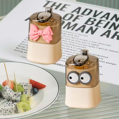 Automatischer Pop-up-Zahnstocherhalter, staubdicht, feuchtigkeitsbeständig, transparentes Design, wiederverwendbare Push-Type-Zahnstocherbox für das Wohnzimmer und Esszimmer zu Hause