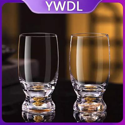 Set di 2/4/6 bicchieri da liquore in cristallo da 100 ml Bicchieri da whisky, vodka, da shot, da vino, in vetro dorato, per superalcolici, sake, soju, brandy, tazza da tè