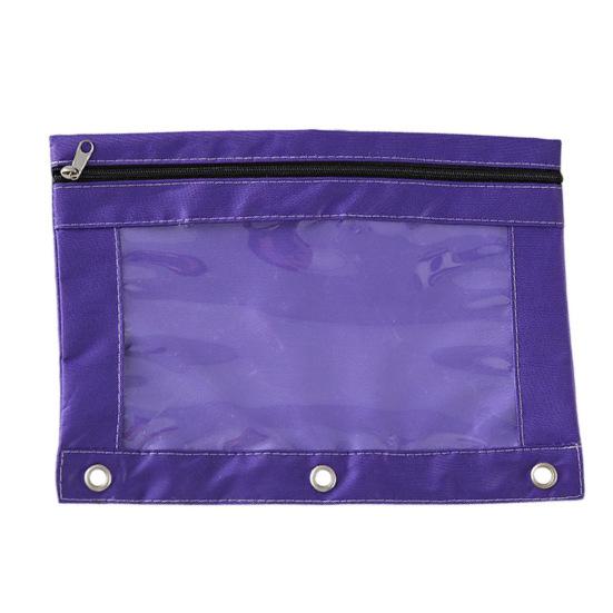 3 Ring Binder File Folder Colorful Fabric Binder Pouch with Clear Window Large Capacity Pencil Pouch for School Office Supplies