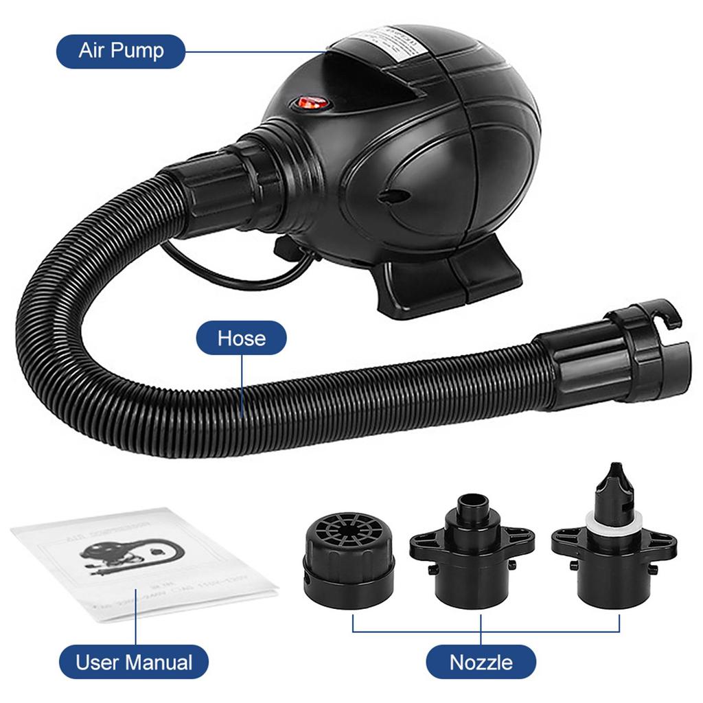 Luftpumpe 800W Kompakt und Tragbar Elektrische Luftpumpe für Aufblasbare Poolspielzeuge
