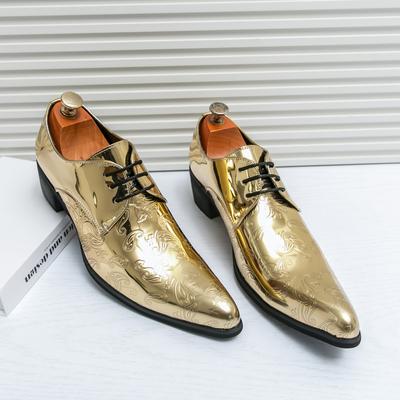 Hot Selling Gold Men's Chelsea Shoes Europe America Pointed Dress Shoes Trendy New Men's Formal Shoes Parties Free Delivery
