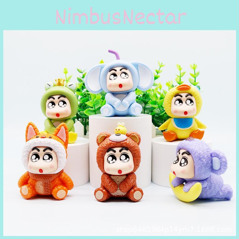 Crayon Shin Chan And Capybara Animal Elephant Fox Frog Koala Styling Model Set