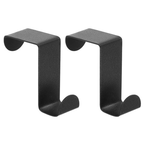 uxcell Door Hooks, Set of 2 - Stainless Steel Door Hanger Hooks, S-Shaped Hooks for Clothes, Hats, and Towels (Black)