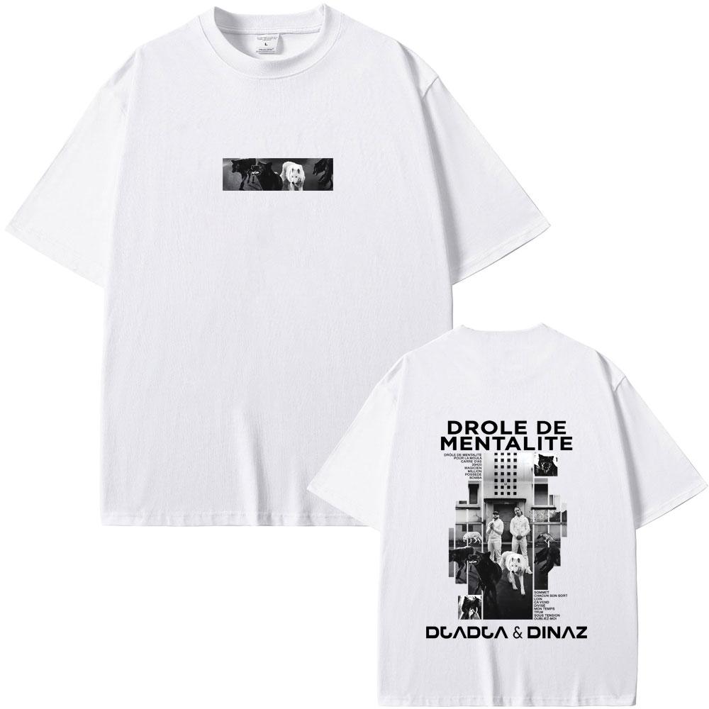 Rapper Djadja Dinaz Drôle De Mentalité Album Tshirt Men Women Fashion Oversized T Shirts Man Vintage Casual Soft Cotton Tees