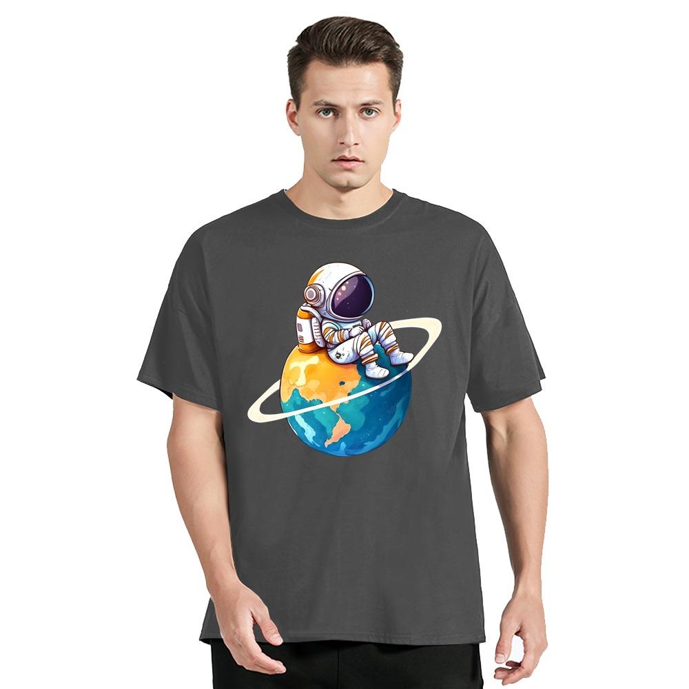 Astronaut Funny Print Graphic T-shirt Polyester Hip Hop New Summer Fashion Streetwear Tshirt Unisex Tops Tees O-neck Loose