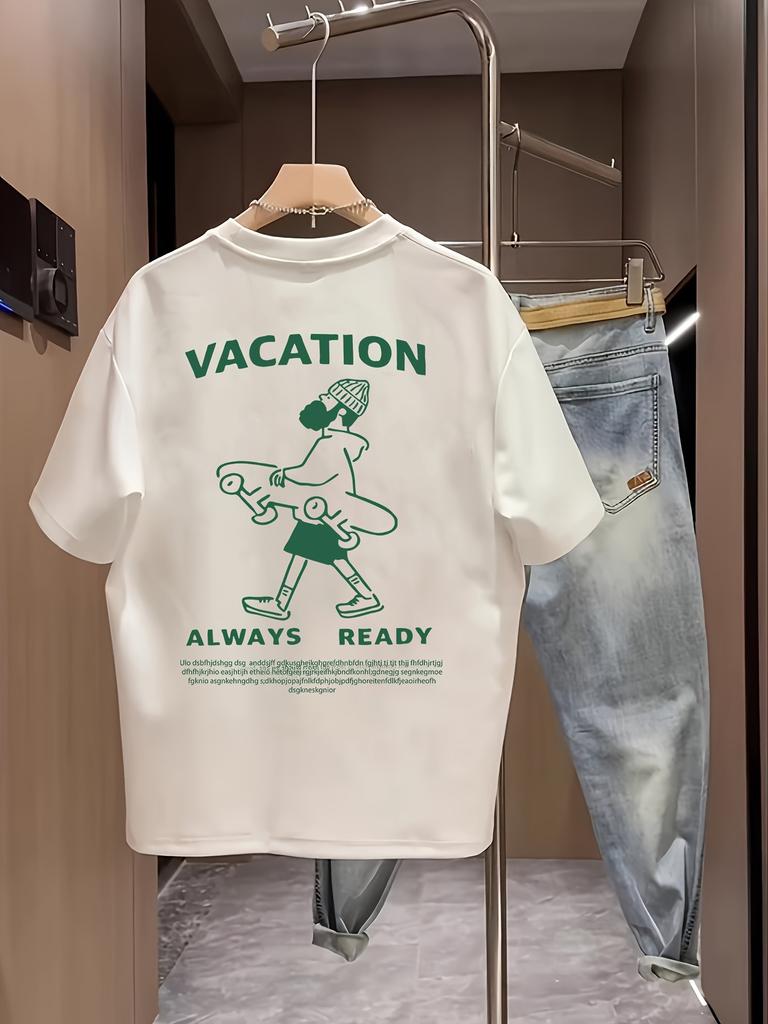 Mens heavyweight 100 cotton graphic tshirt lightweight and breathable comfortable casual wear trendy machine washable