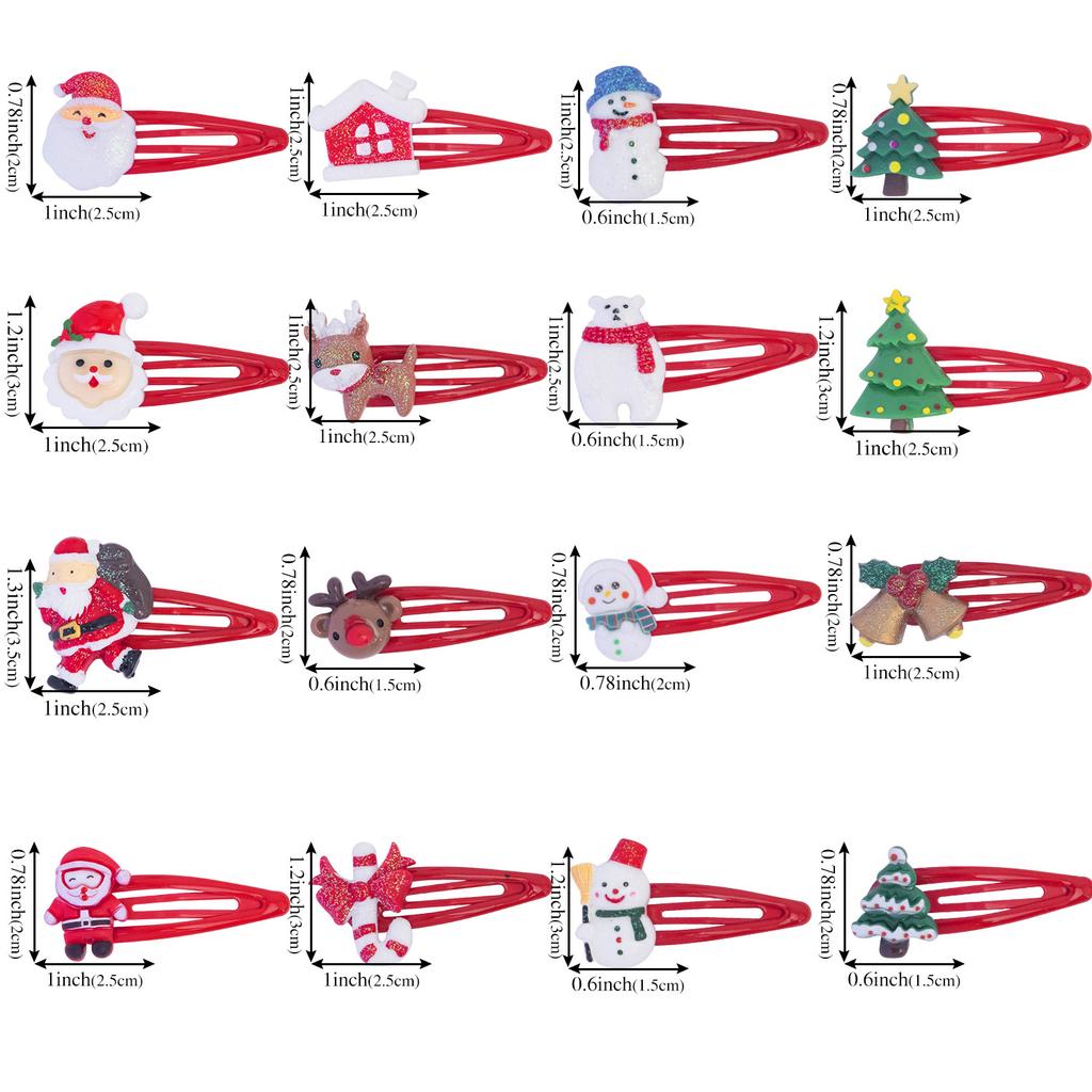 10pcs Christmas Hair Clips Cute Grils Cute Santa Claus Hairpin Side Barrettes Elk Hair Clip Christmas Party Hair Accessories