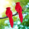 TENDYCOCO Artificial Red Cardinal Birds with Clip Simulated Foam Bird Adornment Ornament Birds Crafts Tree Home Outdoor Decorations,Pack of 2
