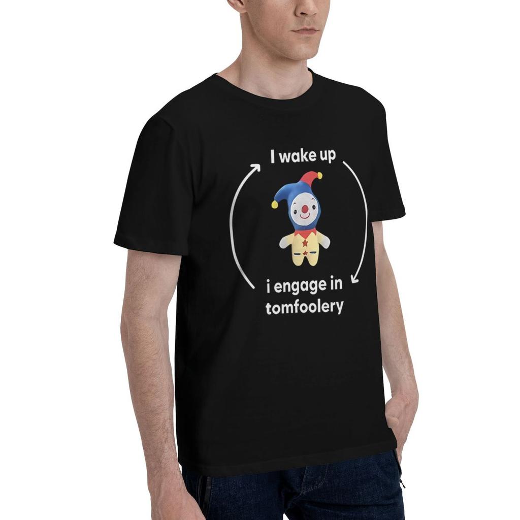 I Wake Up I Engage In Tomfoolery Meme 100 Cotton Casual Breathable Confortable Totoro Funny Mens TShirts Mens Shirt