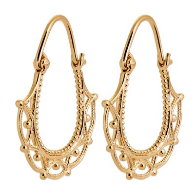 [R7477] - Gold Plated 'Cleapatra' Hoop Earrings - 25x20 Mm - 5 Mm