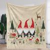 1pc Flannel Blanket with Cute Forest Cabin and Dwarf Elf Print, Warm & Soft Throw for Sofa, Bed, Car, Office, Camping, Travel
