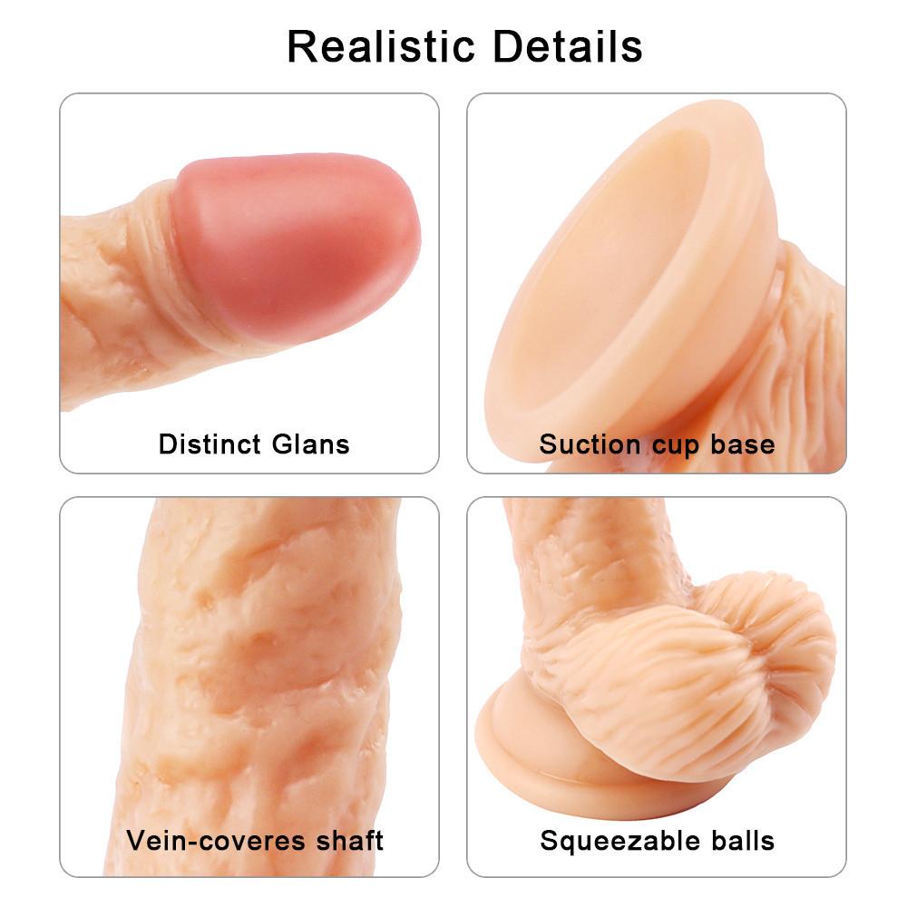 Realistic Dildo Convenient Realistic Penis Safe Use Realistic Penis Toy PVC Waterproof Suction Cup Dildo Toy for Home  Adult