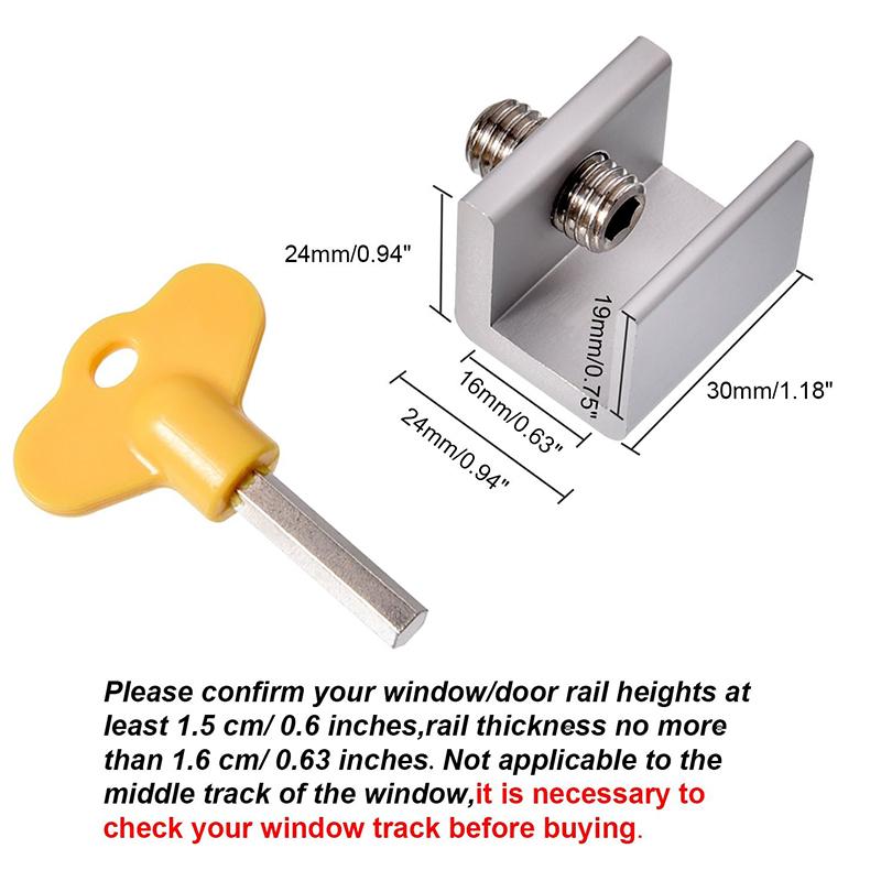 1/4pcs Door Window Lock Stopper Adjustable Security Window Door Lock with Key Wrench Door Frame Security Lock Children Guards