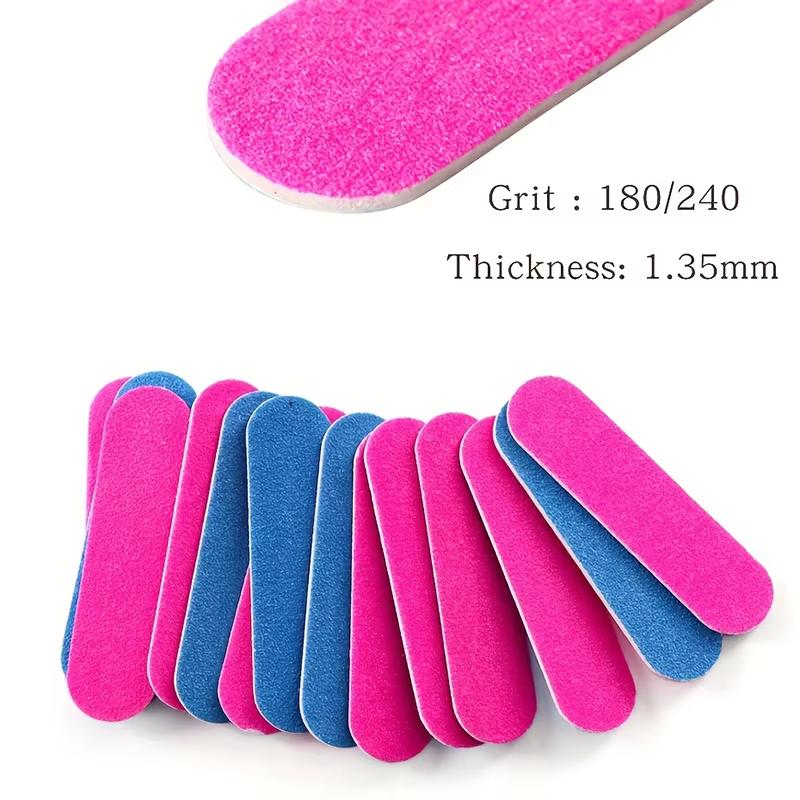 100Pcs Double Side Nail Files Mini Sanding Buffer Block Set For Gel Polish Polishing Manicure Pedicure Salon Nail Art Tool