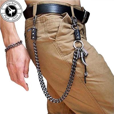 1PCS Hosen Kette Jeans Kette Brieftasche Kette für Männer Punk Schädel Hosen Kette Schlüsselbund Bullet Biker Kette