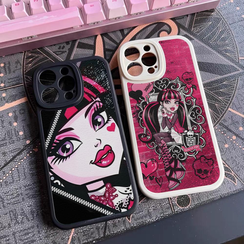 Monsters High Phone Case For Iphone 16 15 14 12 13 Pro Max 11 Mini Xs Puls Lambskin Silicone Cover