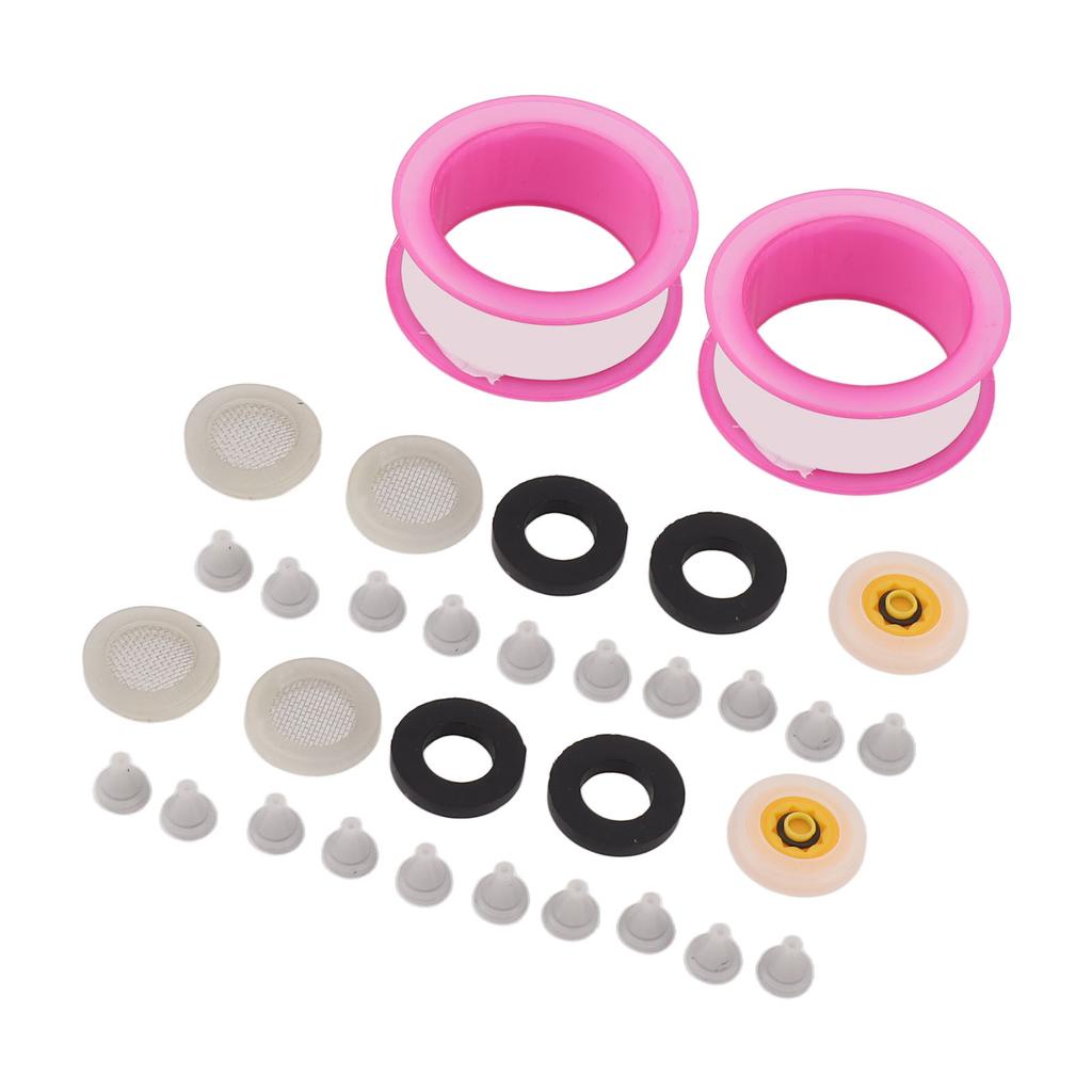 2 Set Silikon Duschkopfdüsen mit Gummidichtungssieb Durchflussbegrenzer PTFE-Band-Set