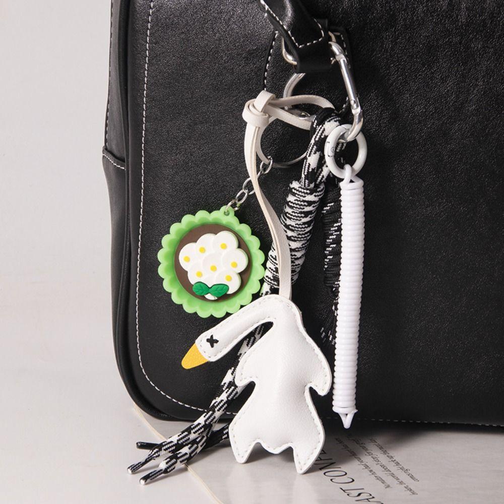 Nylon Rope Simulation Food Keychain Hand-Woven Leather Roast Duck Pendant  Children Girl