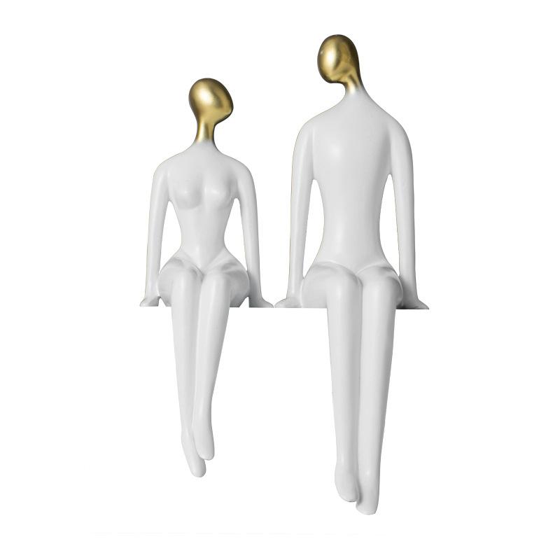 Resin Abstract Figure Sculpture Creative Craft Ornaments Couple Statue Decorative Figurines Home Decoration Accessories