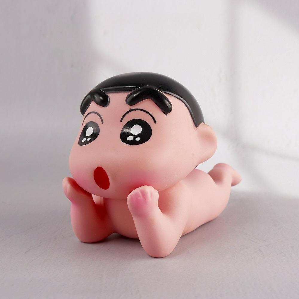 Crayon Shin-Chan Anime Figur Cartoon Kawaii Handyhalter Desktop Ornamente Modell PVC Sammlerstatue Geburtstagsspielzeug Geschenke