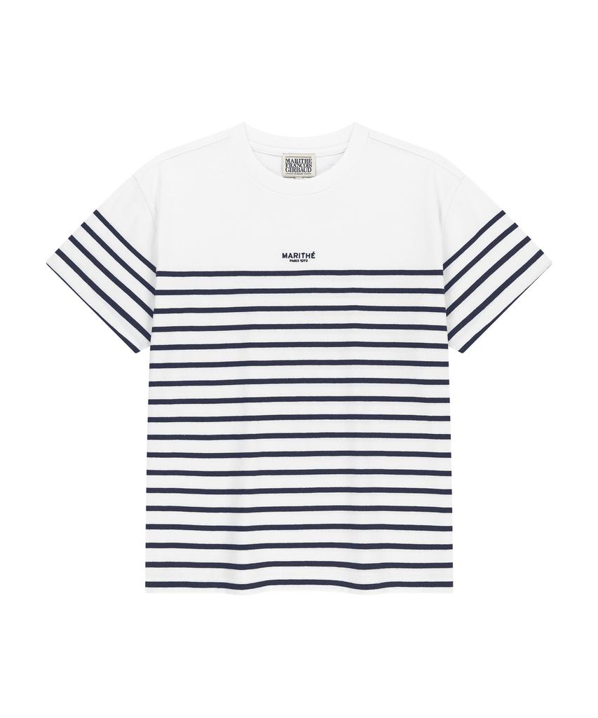 Malittepeulangsowajeobeo Block Stripe Tee Navy