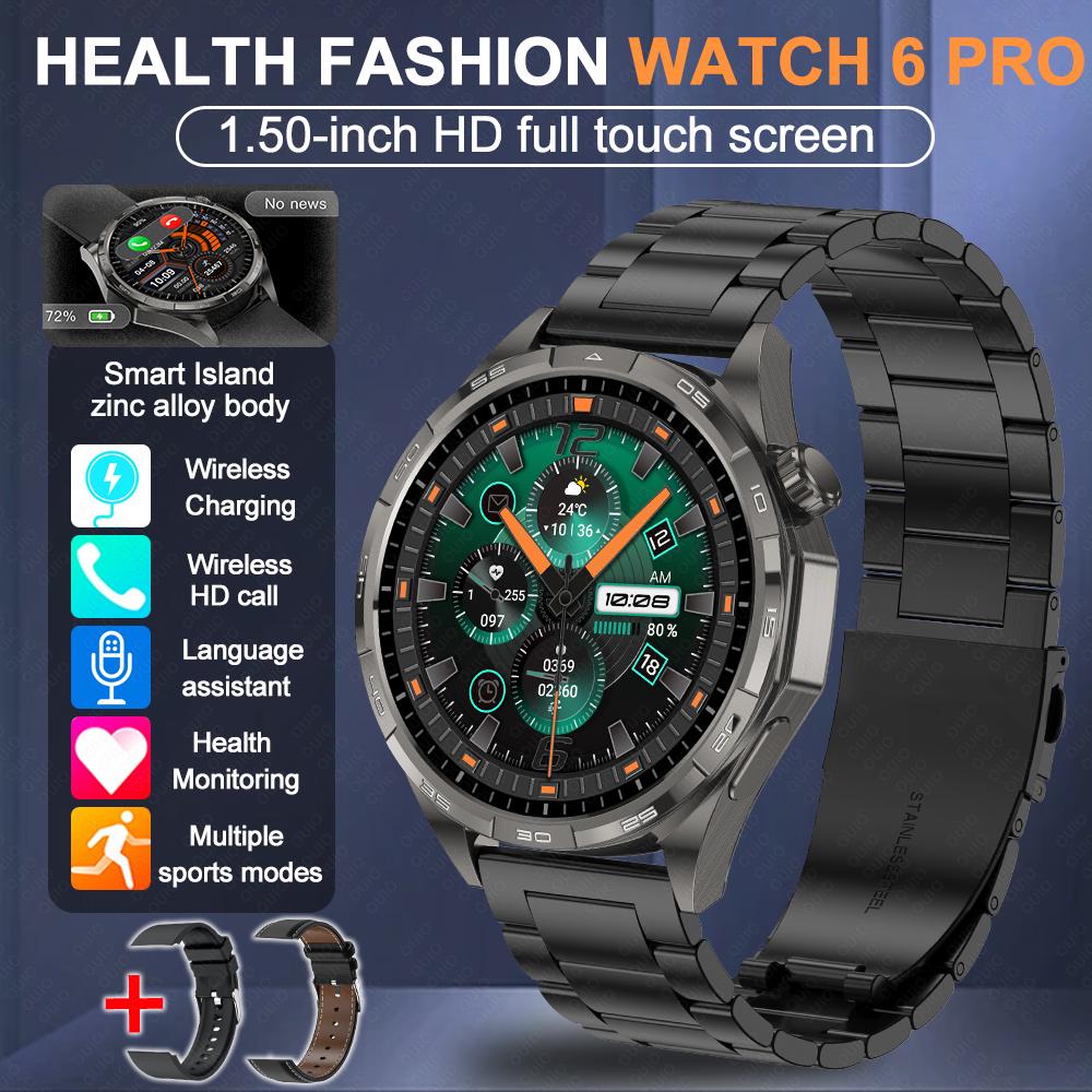 2026 New Watch 6 Pro Outdoor Sports Smart Watch Men 1.50” HD Screen GPS Track Tracking Altimeter Pressure Heart Rate Smart Watc