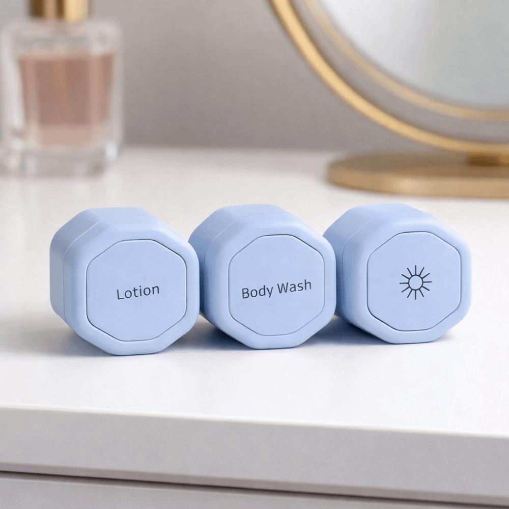 3PCS Hexagonal Magnetic Cream Lotion Box Face Cream Sunscreen Organizer Pills Container