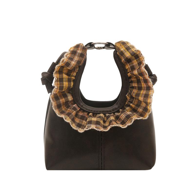 

New simple personalized fabric wind lace cute fashion temperament large capacity portable crossbody shoulder bag women