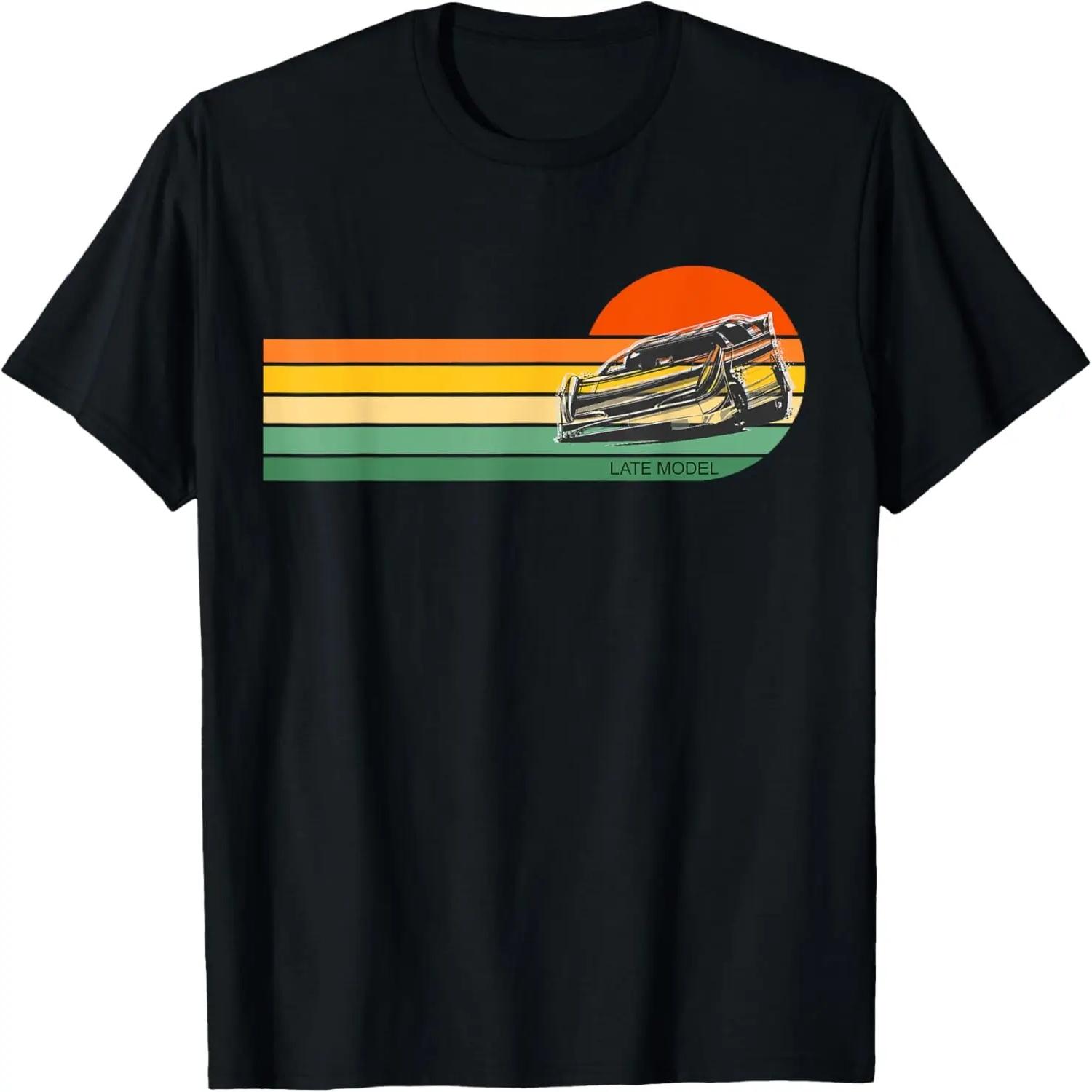 Retro Sunset Late Model Dirt Track Racing T-Shirt S чёрный