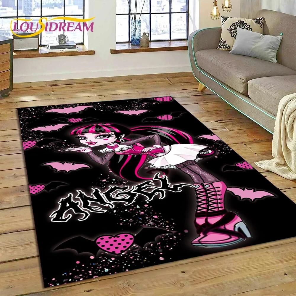 Cartoon Monster High Draculaura Vampire Rug Carpet for Living Room Bedroom Home Decor,Non-slip Decoration for Sofa Doormat Gift
