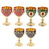 Vintage Wine Glass Zinc Alloy Elegant Decorative Retro Stemmed Glasses for Home Bar Party 2pcs