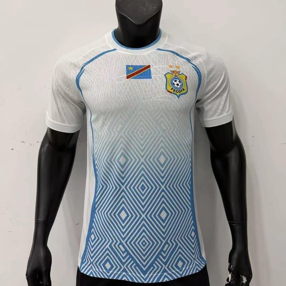 

New Summer New Season Congo Blue Football Suit DR Congo National Jersey Quick Drying T Shirt Men Summer 3D Printed Tops Tees XL