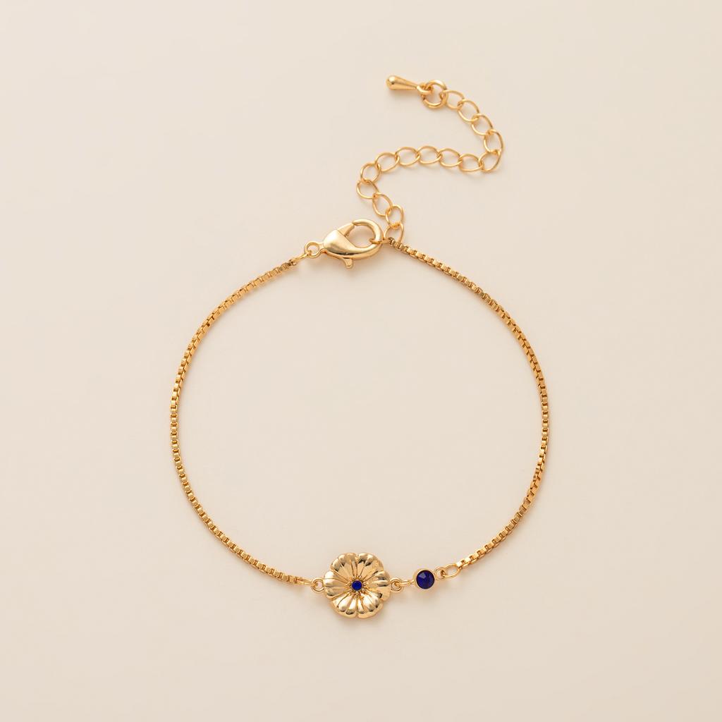 December Flower Bracelet Zircon Birthday Stone Pendant Bracelet Women'S Zodiac Flower Birthday Flower Color Retention