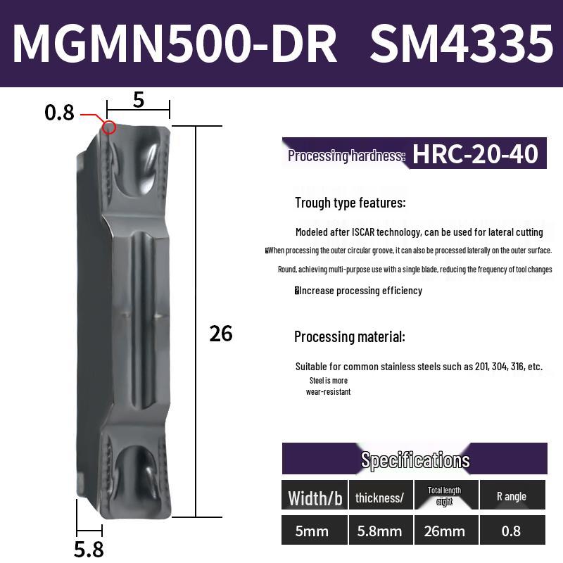 CNC Grooving Blade MGMN300/400-M for Stainless Steel, Ceramic, Aluminum Lathe Parting Tool Inserts