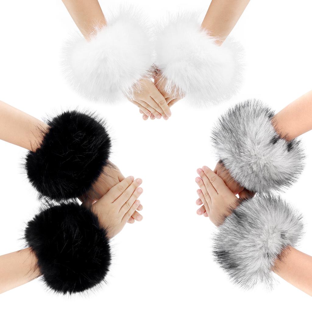 Imitation fox fur sleeves, wrist sleeves, imitation fur fur wristbands, autumn and winter warm plush sleeve accessories