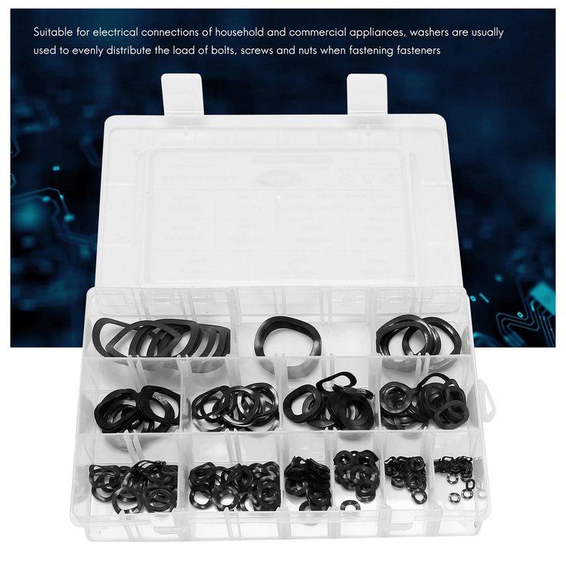 ABYA 320Pcs Carbon Steel Compression Type Wavy Wave Crinkle Spring Three Wave Washers Assortment Kit