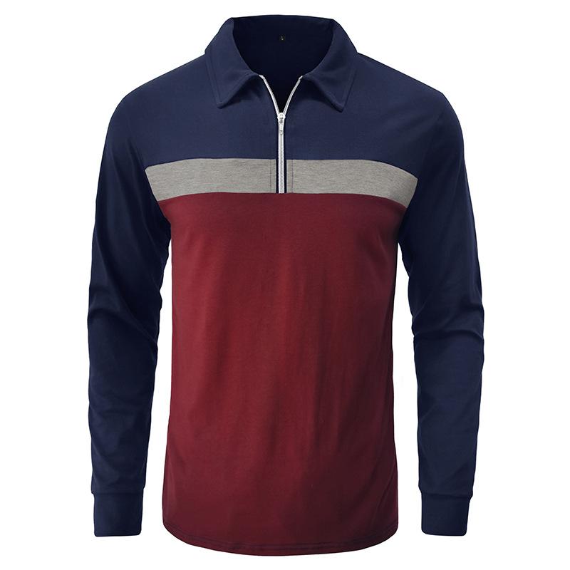 Men’s Long Sleeve Colorblock Polo Shirt