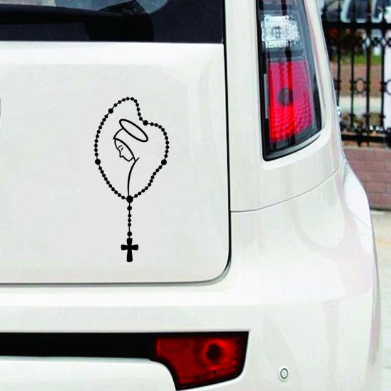 Self-adhesive Mary Rosary Car Body Bumper Window Decorative Decals Sticker for Buses Auto Truck