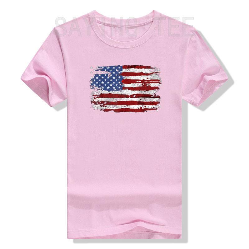 Amerikanska flaggan USA Amerikas förenta stater US 4 juli T-shirt Rolig patriotisk grafisk t-shirt Topp Kortärmad Herr Dam Kläder