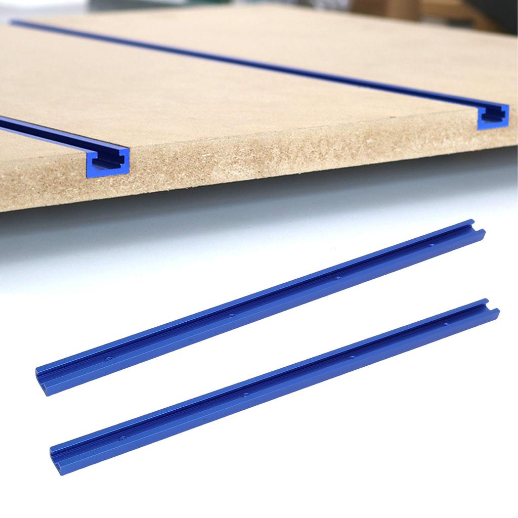 T Track, 2PCS 400mm Aluminum Alloy T Slot Rail with Pre Drilled Holes and Wood Screws, Double Cut for Table Saw Router Workbench