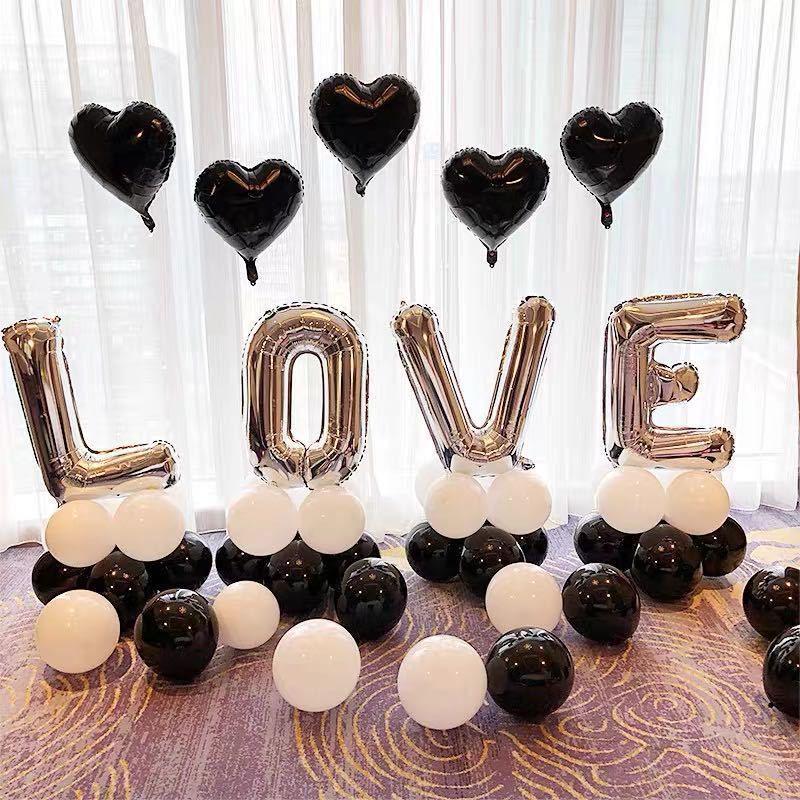 Honeymoon Room Wedding Scene Decor Set: Love Letter Balloons & Transparent Boxes