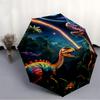 1pc Dinosaur Galaxy Automatic Folding Umbrella, Sturdy And Durable Automatic Folding Umbrella with 8 Ribs, Convenient for Outdoor Use094
