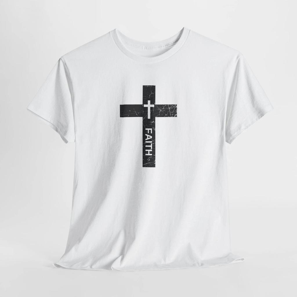 Religious Cross Unisex Tee Faith Christian Shirt Heavy Cotton T-shirt